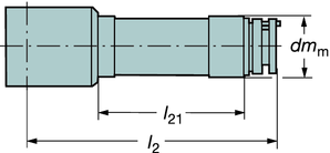 klämkraft, N, lbs/fastspänning = Skärvätskeflöde, l/min, gal/min = q ör stationära arbetsstycken Diameterområde Beställningskod Dimensioner, mm, tum Specifikationer, metrisk Specifikationer, tum D c