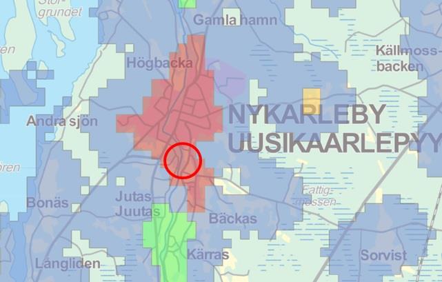 1-9 Samhällsstruktur Planläggningsområdet ligger ca 1,5 km söder om stadens centrum och klassas enligt miljöcentralens uppgifter som ett tätortsområde.