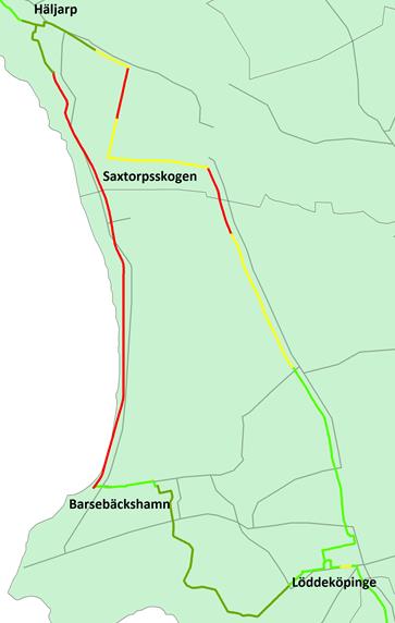 3.1 PROBLEMATISKA STRÄCKOR Föreslagen sträckning innehåller i dagsläget ett antal problematiska sträckor.