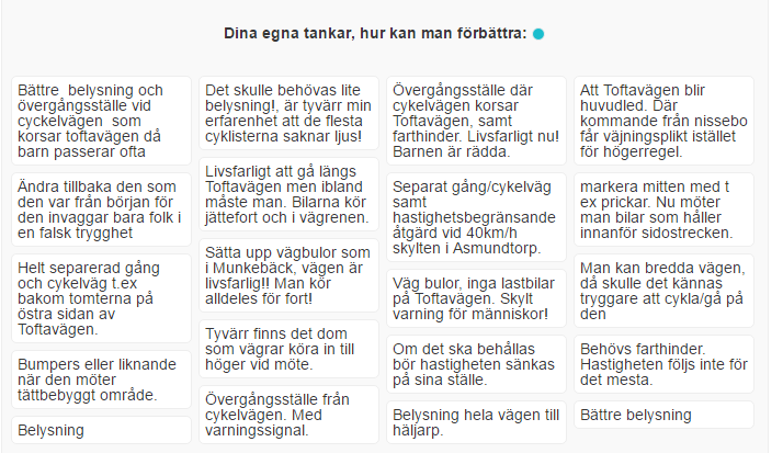 Jag har gått där två gånger och kände mig verkligen inte trygg. Tar hellre bilen än att gå/cykla till kompisar på den vägen. Om tanken var trafiksäkerhet, har detta förfelats kapitalt.