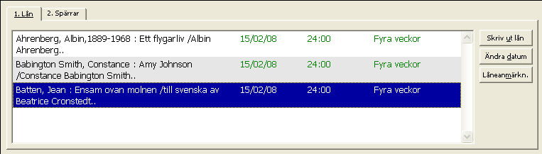 Avsluta session eller F4 För att avsluta den aktuella sessionen med låntagaren och rensa skärmen, klicka på knappen Avsluta session.