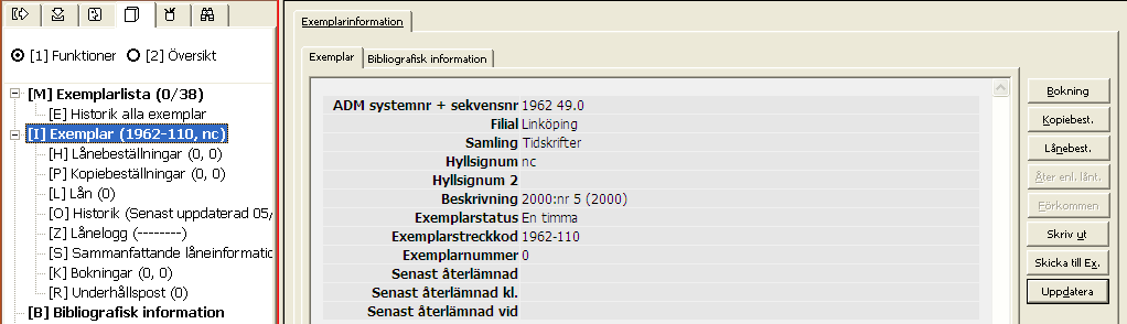 9. KOPIEBESTÄLLNINGAR Funktionen för kopiebeställningar används av bibliotek som erbjuder kopieringsservice till sina låntagare. 9.