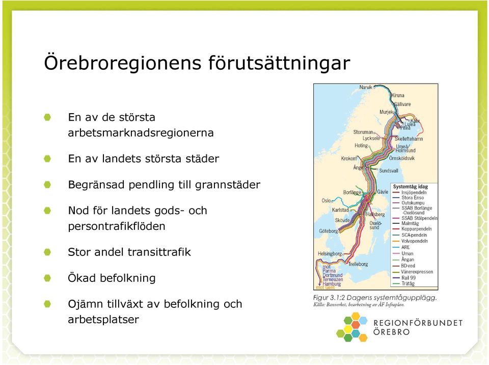 pendling till grannstäder Nod för landets gods- och