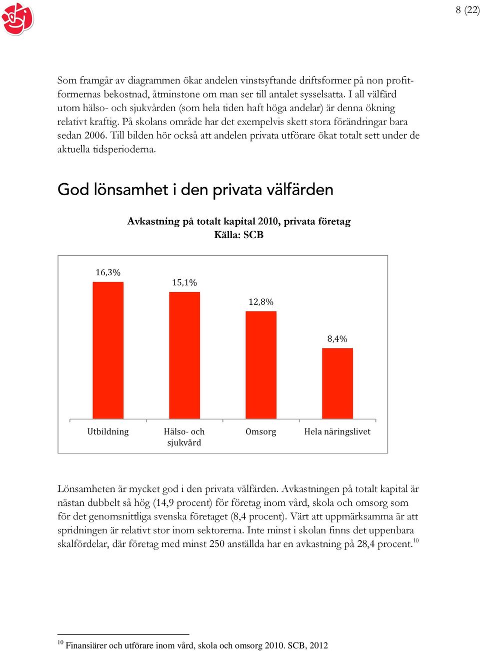 Till bilden hör också att andelen privata utförare ökat totalt sett under de aktuella tidsperioderna.