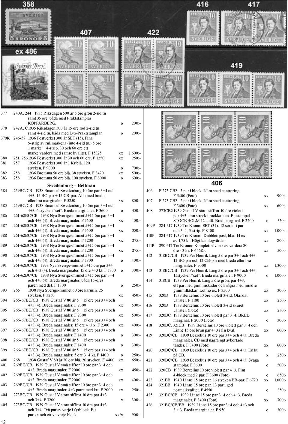 Fina 5-strip av rullmärkena (inte 4-sid tn.) 5 öre 1 märke + 4-strip, 30 och 60 öre ett märke vardera med sämre kvalitet. F 15325 xx 1.600:- 380 251, 2561936 Postverket 300 år 30 och 60 öre.