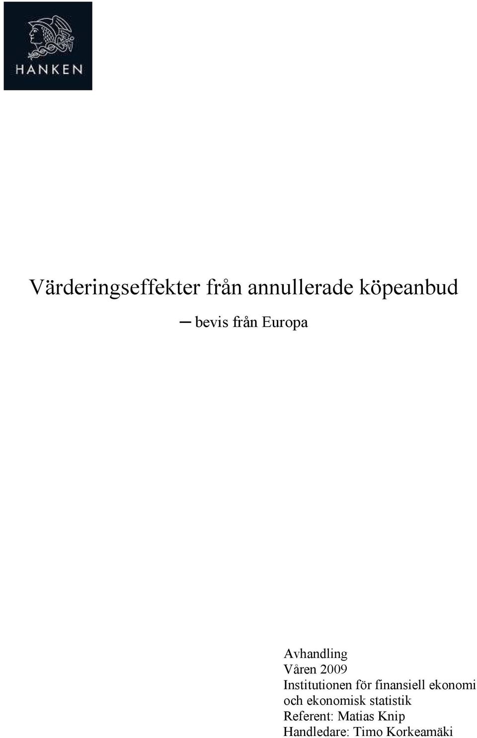 Institutionen för finansiell ekonomi och