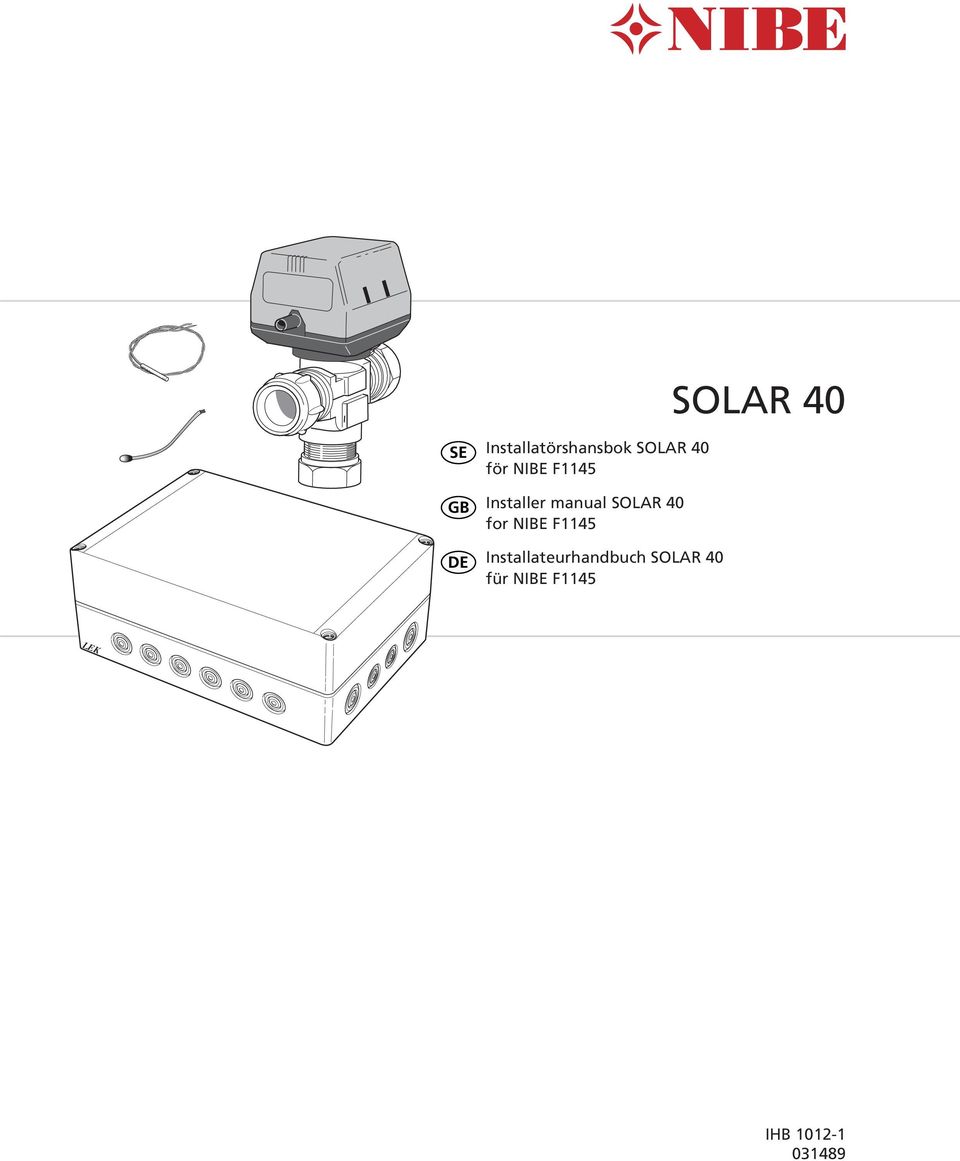 NIE F Installer manual SOR 0 for