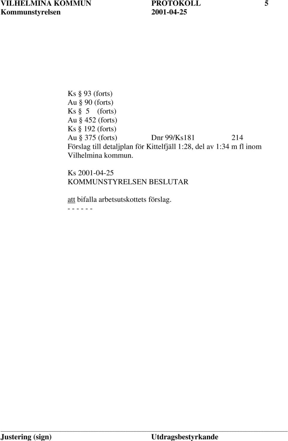 214 Förslag till detaljplan för Kittelfjäll 1:28, del av 1:34 m fl