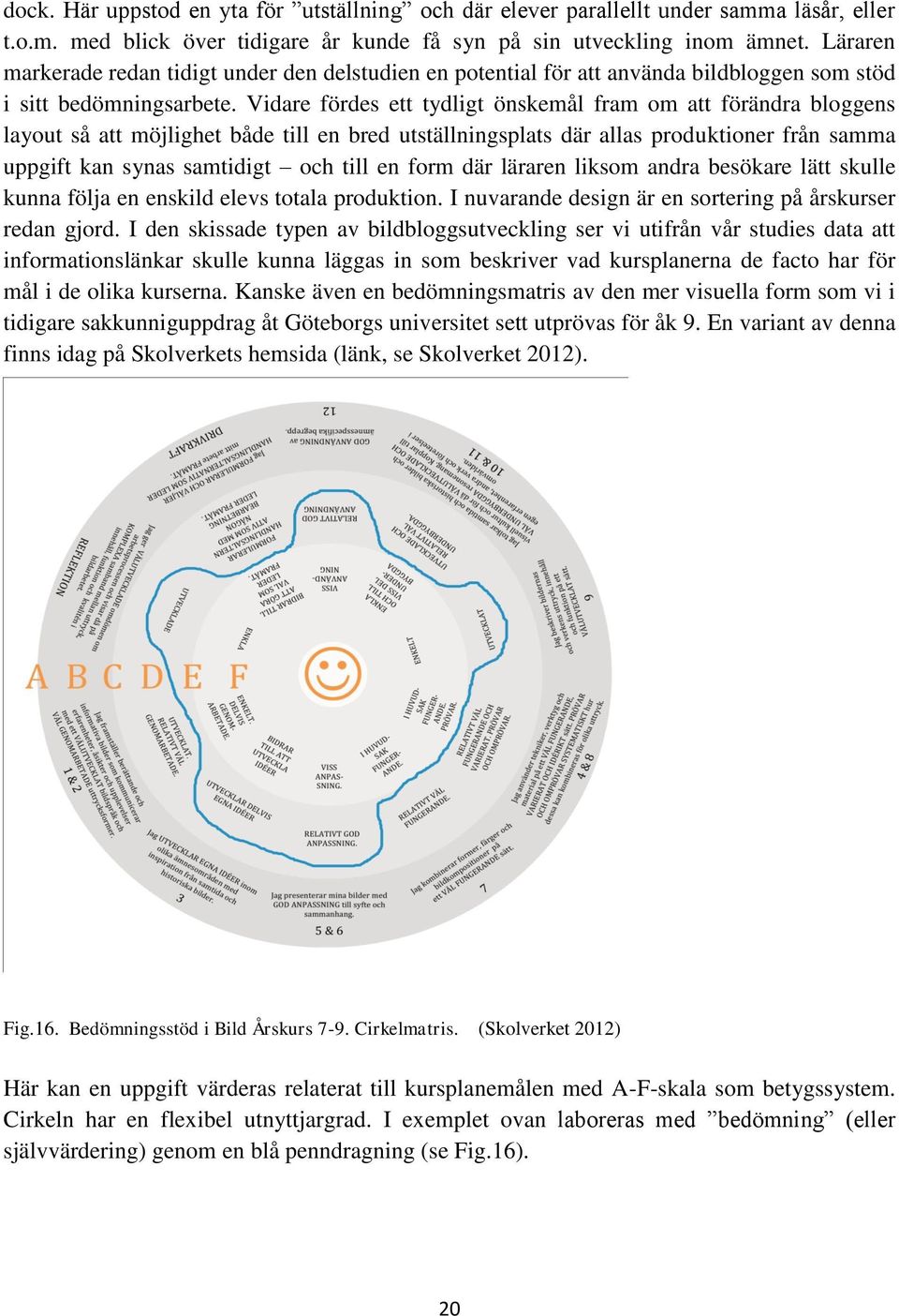 Vidare fördes ett tydligt önskemål fram om att förändra bloggens layout så att möjlighet både till en bred utställningsplats där allas produktioner från samma uppgift kan synas samtidigt och till en