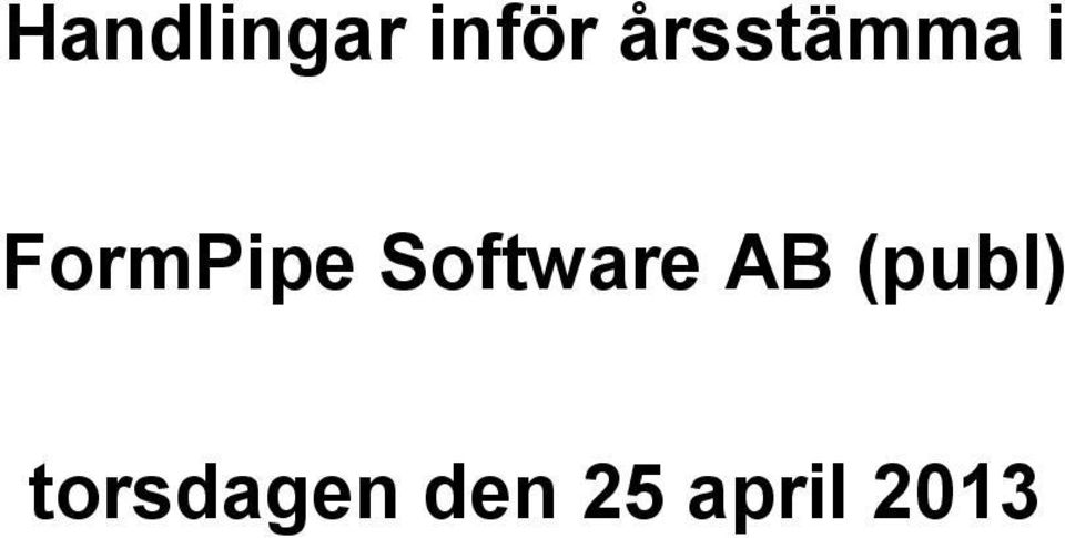 Software AB (publ)