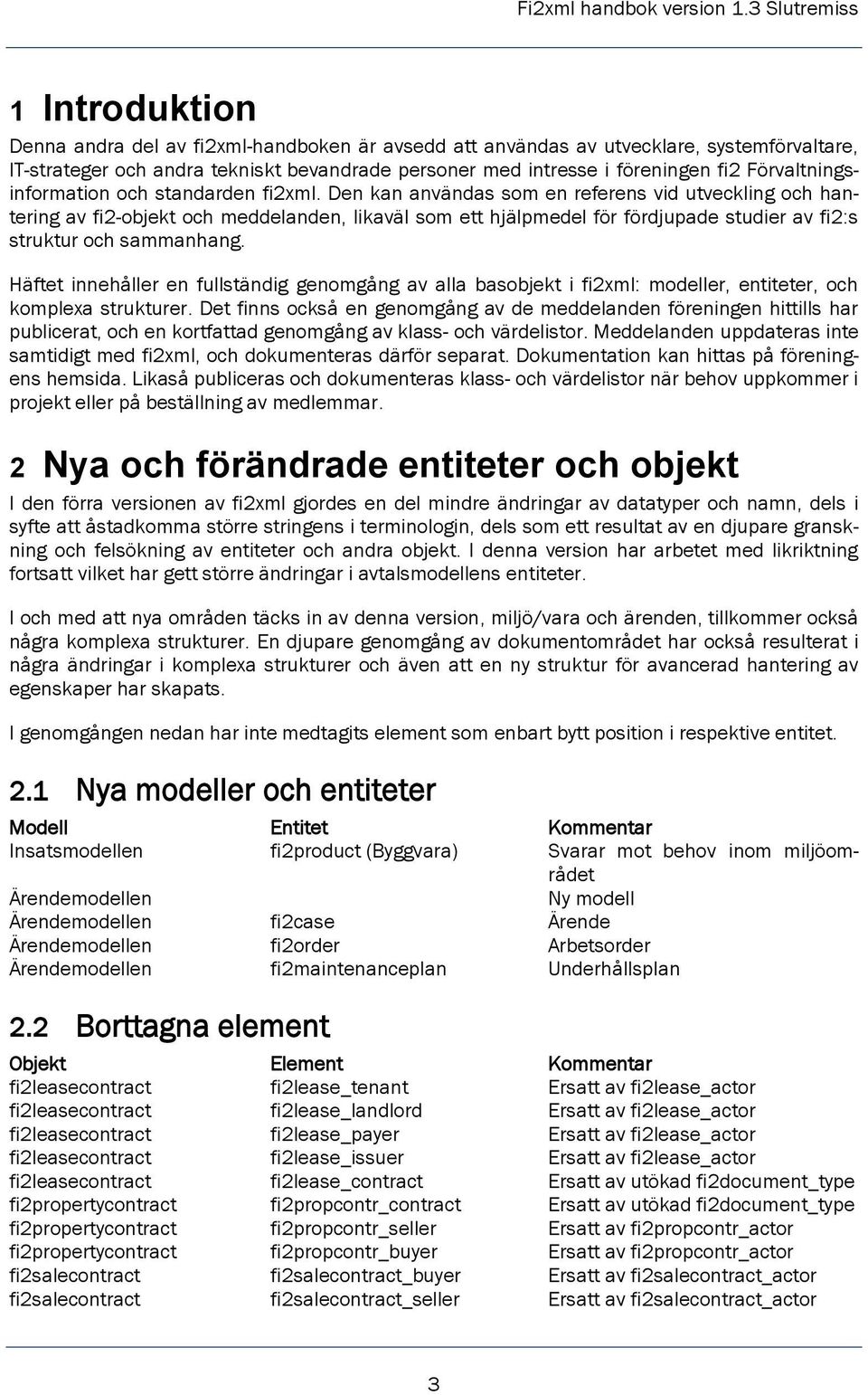 Den kan användas som en referens vid utveckling och hantering av fi2-objekt och meddelanden, likaväl som ett hjälpmedel för fördjupade studier av fi2:s struktur och sammanhang.