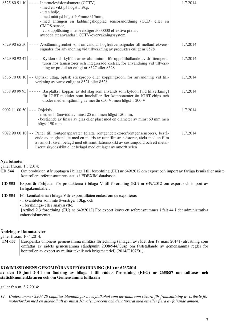 mellanfrekvenssignaler, för användning vid tillverkning av produkter enligt nr 8528 8529 90 92 42 - - - - - Kyldon och kylflänsar av aluminium, för upprätthållande av drifttemperaturen hos