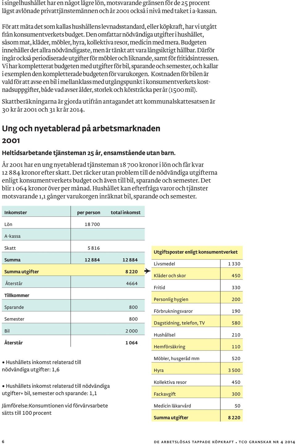 Den omfattar nödvändiga utgifter i hushållet, såsom mat, kläder, möbler, hyra, kollektiva resor, medicin med mera.