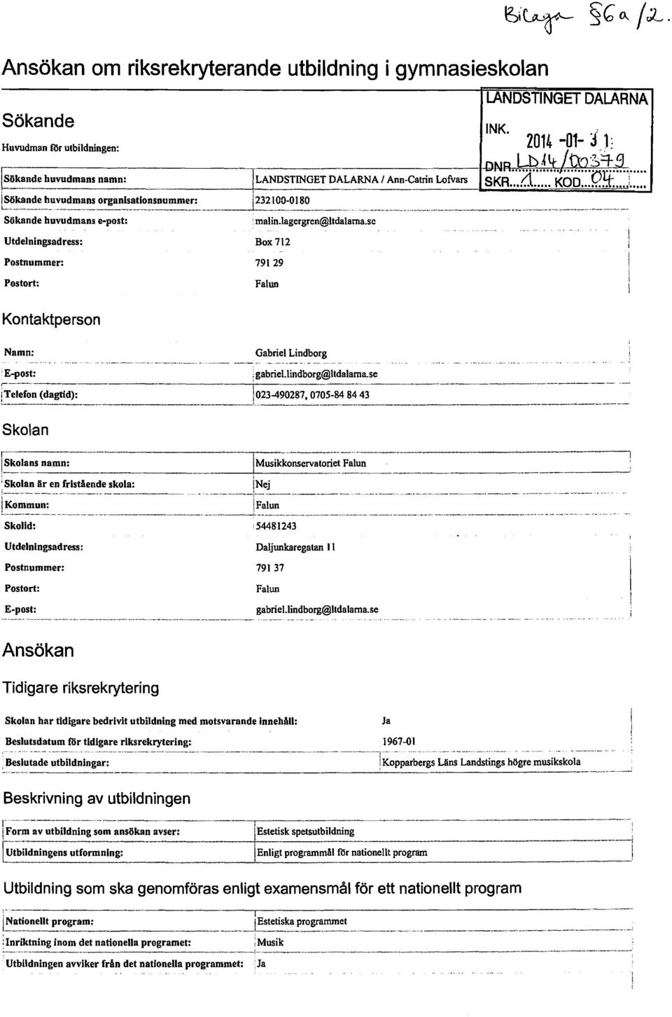 _L.................................................._._.._._..................... Sökande huvudmans e-post: ' malin.lagergren@ltdalarna.