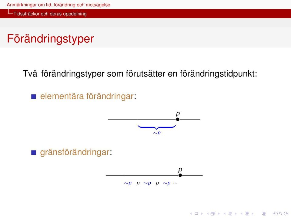 förutsätter en förändringstidpunkt: