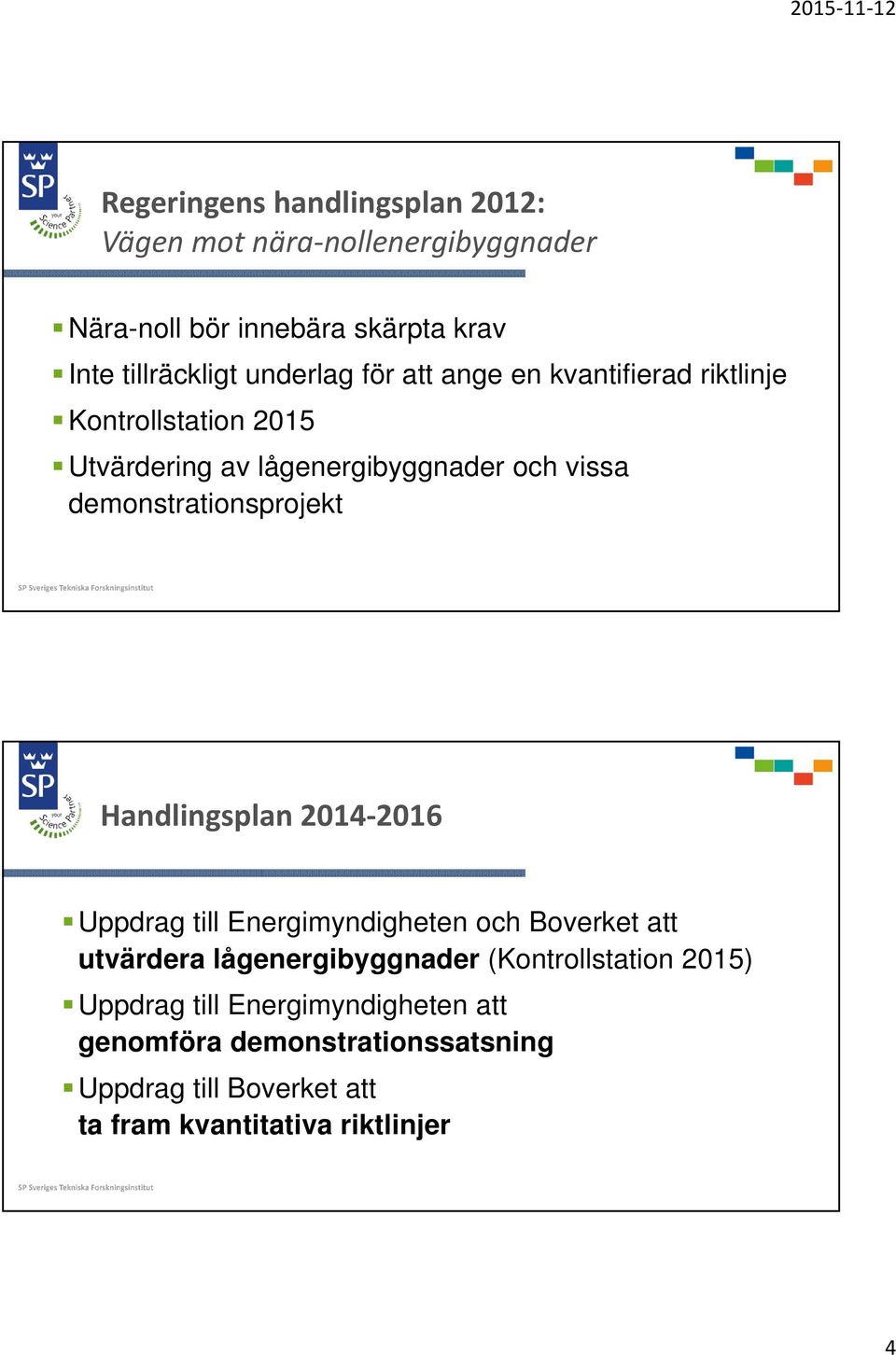 demonstrationsprojekt Handlingsplan 2014 2016 Uppdrag till Energimyndigheten och Boverket att utvärdera lågenergibyggnader