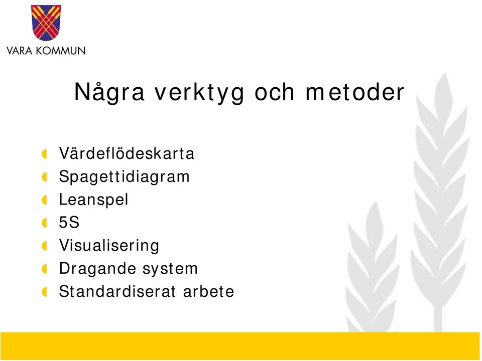 Spagettidiagram Leanspel 5S