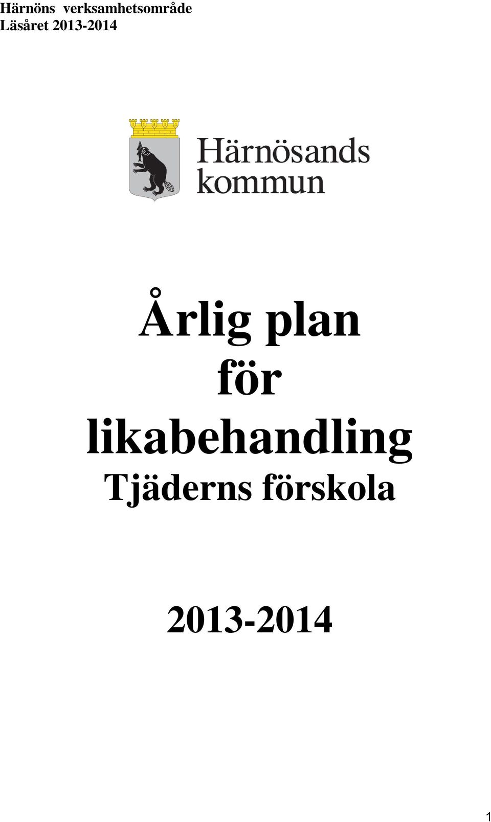 plan för likabehandling