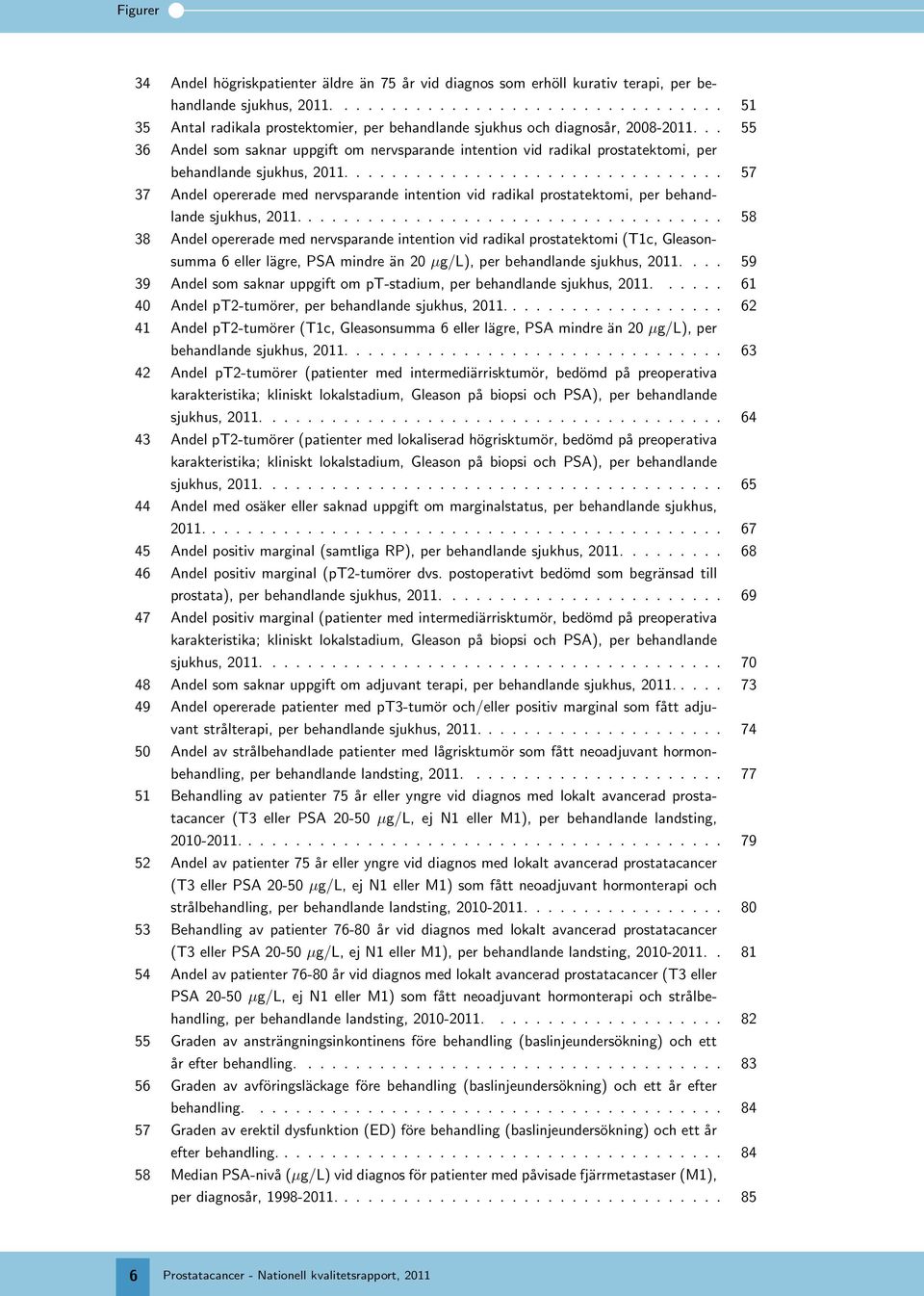 ............................... 5 3 Andel opererade med nervsparande intention vid radikal prostatektomi, per behandlande sjukhus,.