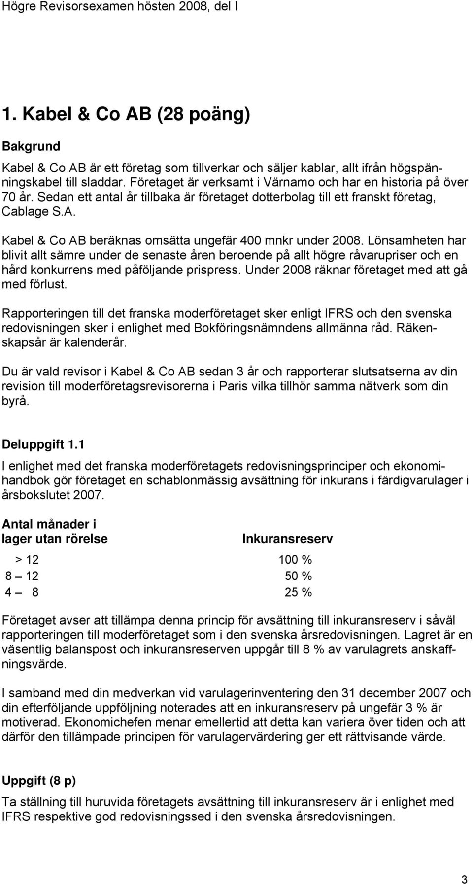 Kabel & Co AB beräknas omsätta ungefär 400 mnkr under 2008. Lönsamheten har blivit allt sämre under de senaste åren beroende på allt högre råvarupriser och en hård konkurrens med påföljande prispress.