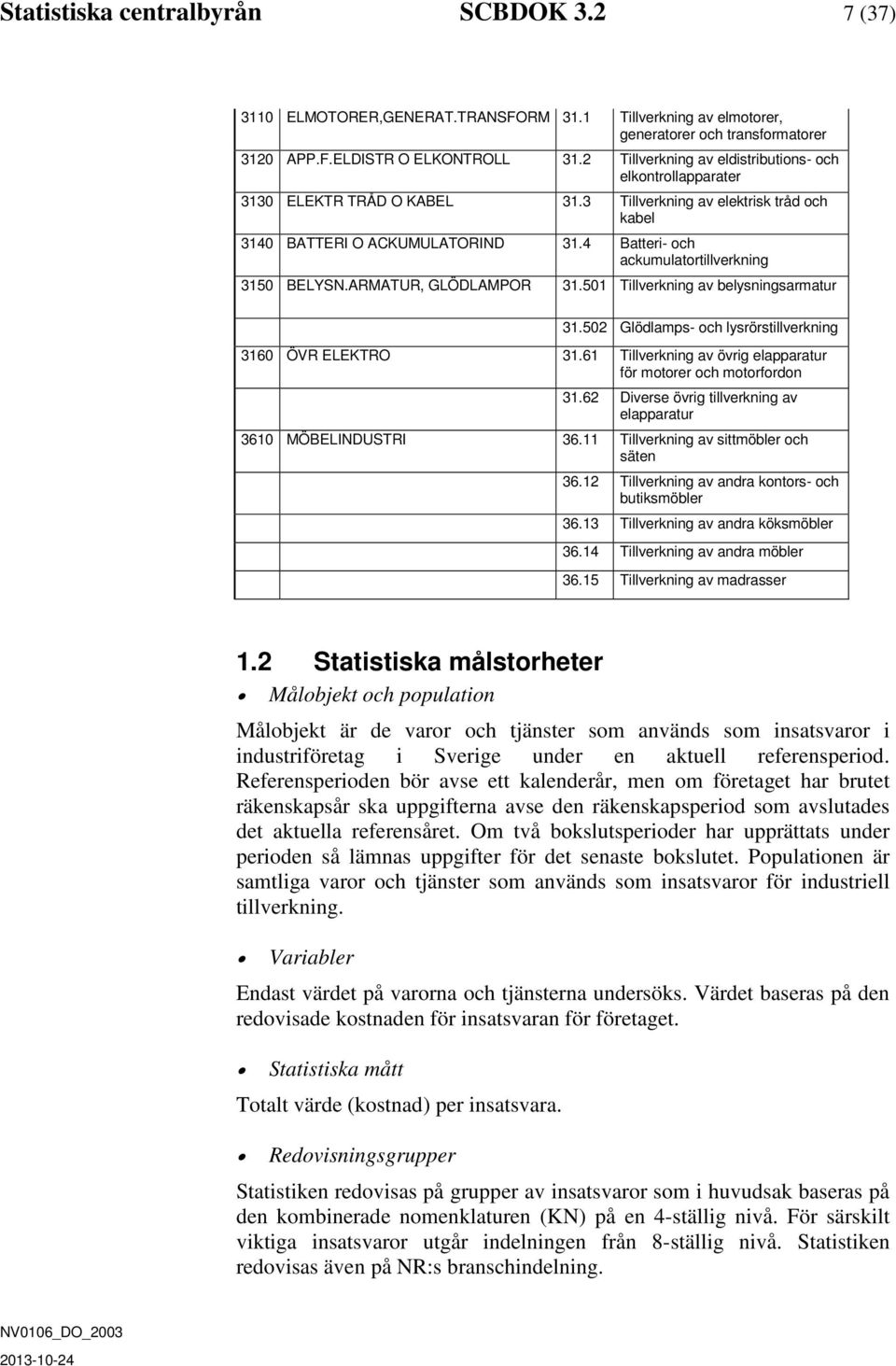 ARMATUR, GLÖDLAMPOR 3.50 Tllverknng av belysnngsarmatur 3.502 Glödlamps- och lysrörstllverknng 360 ÖVR ELEKTRO 3.6 Tllverknng av övrg elapparatur för motorer och motorfordon 3.