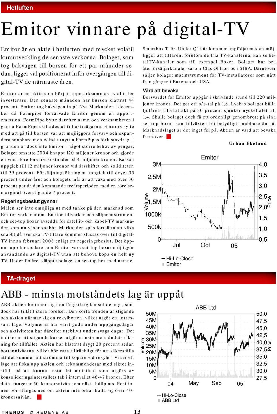 Emitor är en aktie som börjat uppmärksammas av allt fler investerare. Den senaste månaden har kursen klättrat 44 procent.