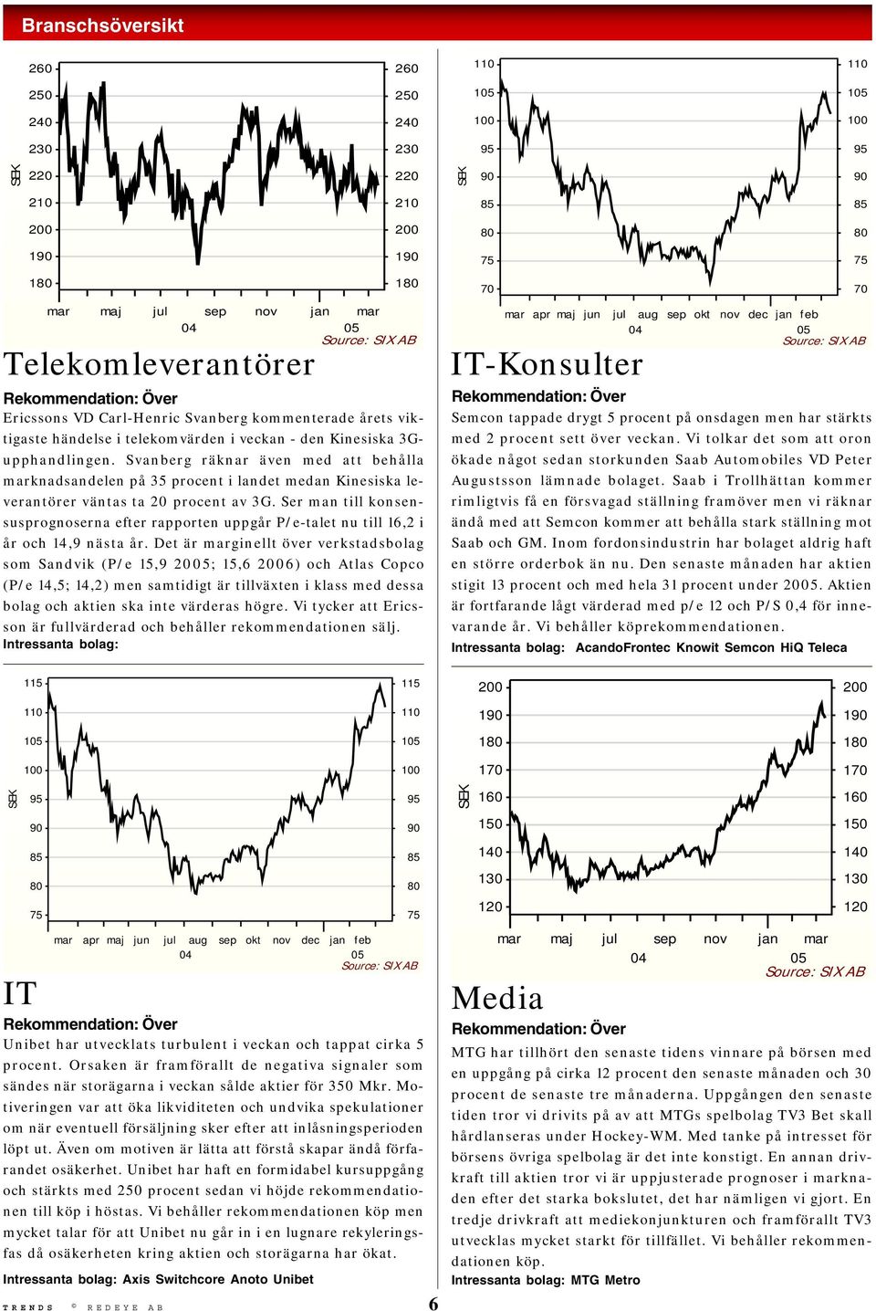 Svanberg räknar även med att behålla knadsandelen på 35 procent i landet medan Kinesiska leverantörer väntas ta 20 procent av 3G.