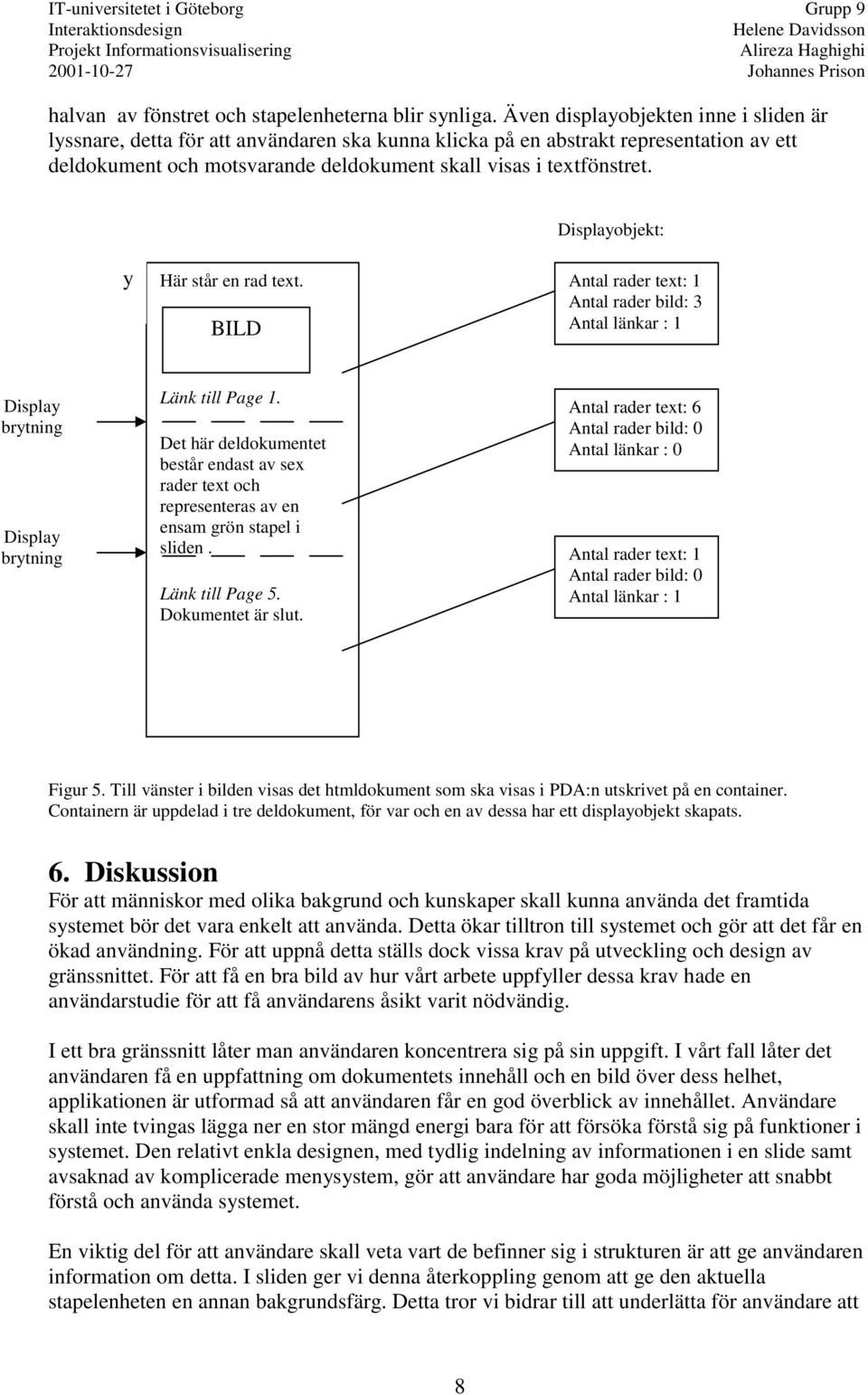 Displayobjekt: y Här står en rad text. BILD Antal rader text: 1 Antal rader bild: 3 Antal länkar : 1 Display brytning Display brytning Länk till Page 1.