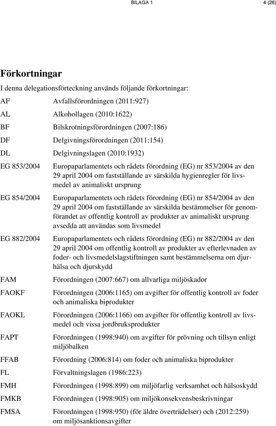 april 2004 om fastställande av särskilda hygienregler för livsmedel av animaliskt ursprung Europaparlamentets och rådets förordning (EG) nr 854/2004 av den 29 april 2004 om fastställande av särskilda