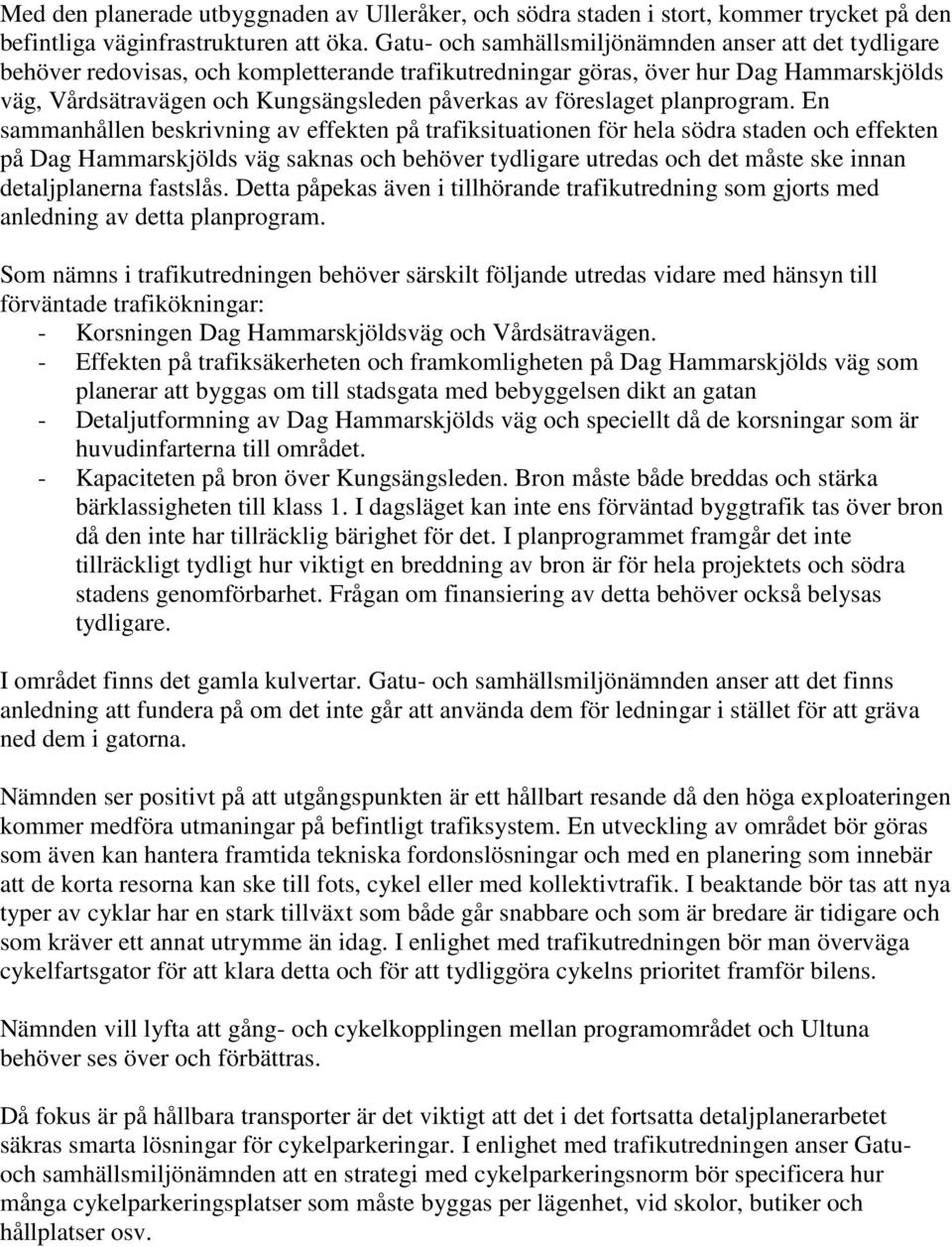 föreslaget planprogram.