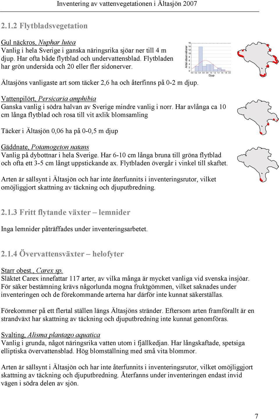 Vattenpilört, Persicaria amphibia Ganska vanlig i södra halvan av Sverige mindre vanlig i norr.