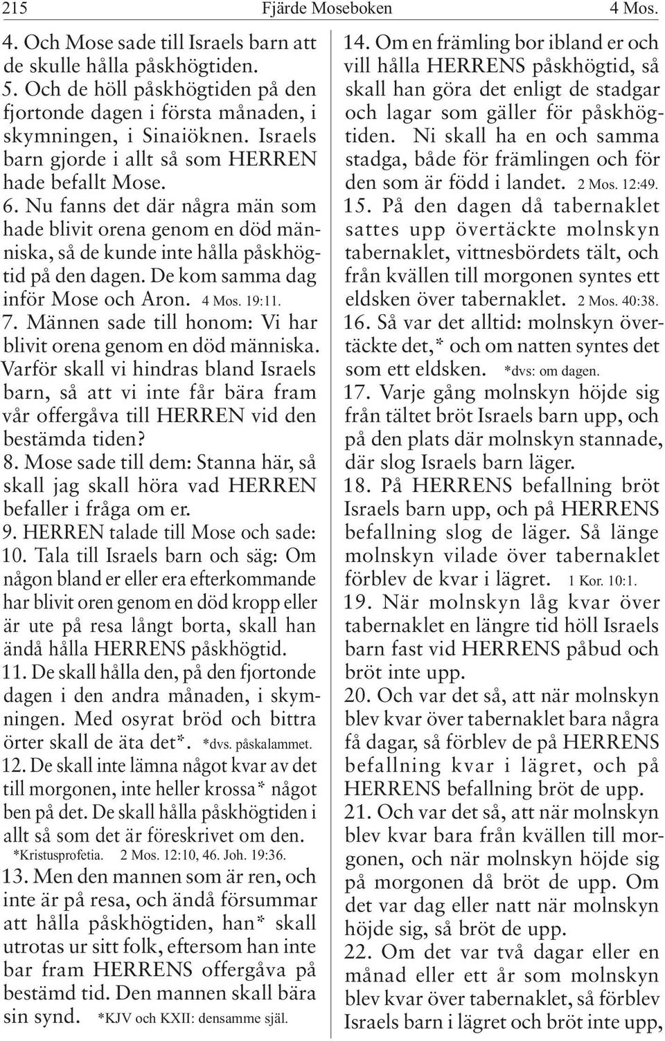 De kom samma dag inför Mose och Aron. 4 Mos. 19:11. 7. Männen sade till honom: Vi har blivit orena genom en död människa.