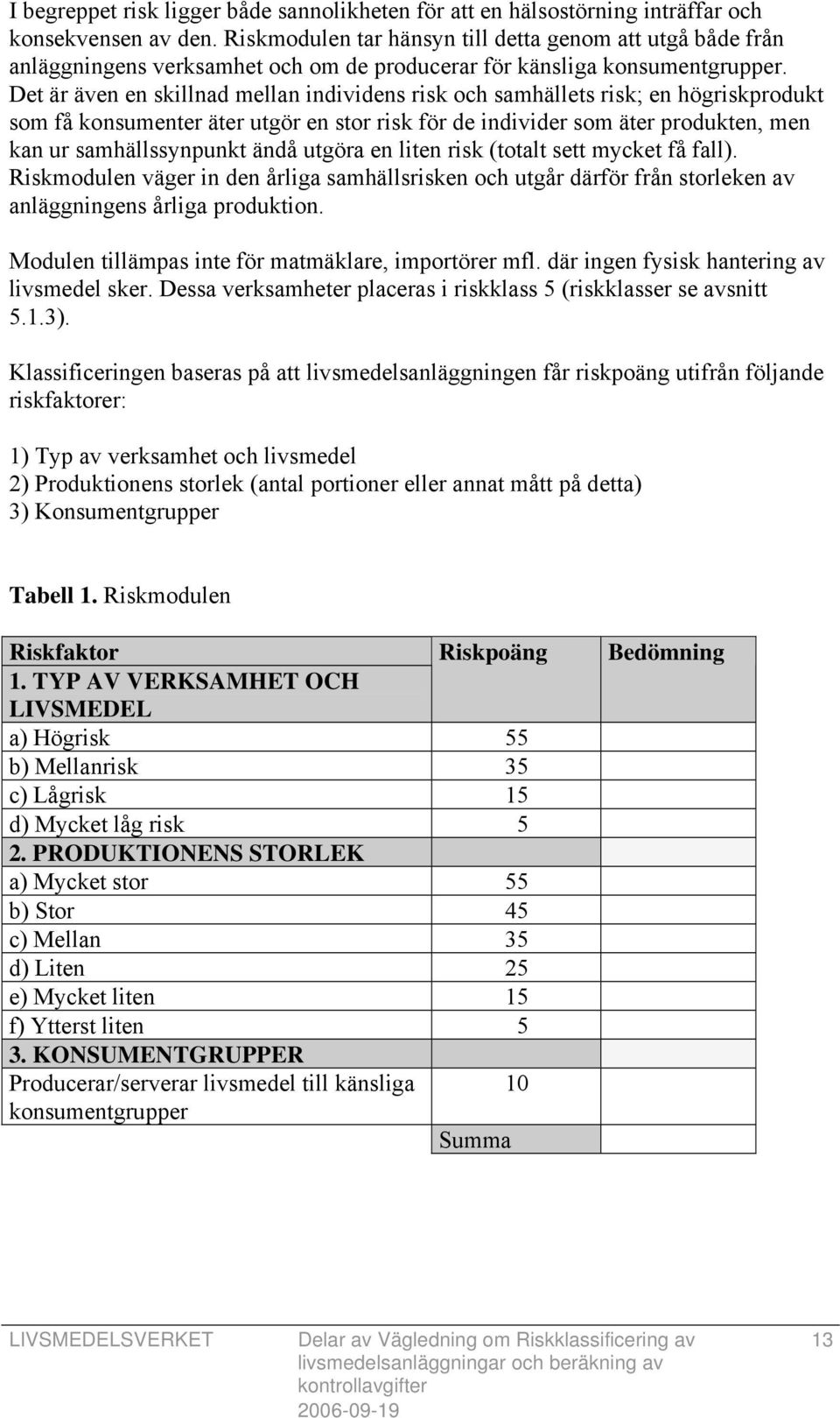 Det är även en skillnad mellan individens risk och samhällets risk; en högriskprodukt som få konsumenter äter utgör en stor risk för de individer som äter produkten, men kan ur samhällssynpunkt ändå