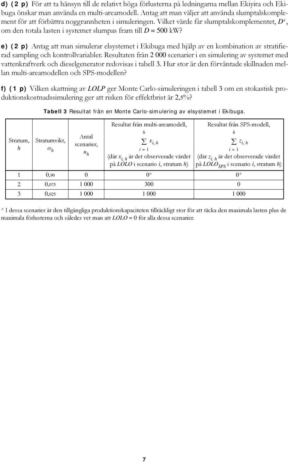 Vilket värde får slumptalskomplementet, D*, om den totala lasten i systemet slumpas fram till D = 500 kw?