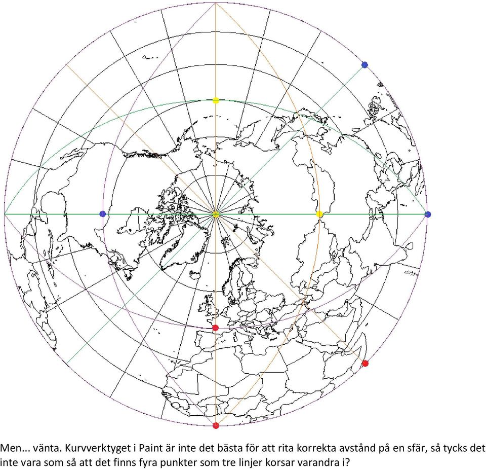att rita korrekta avstånd på en sfär, så tycks