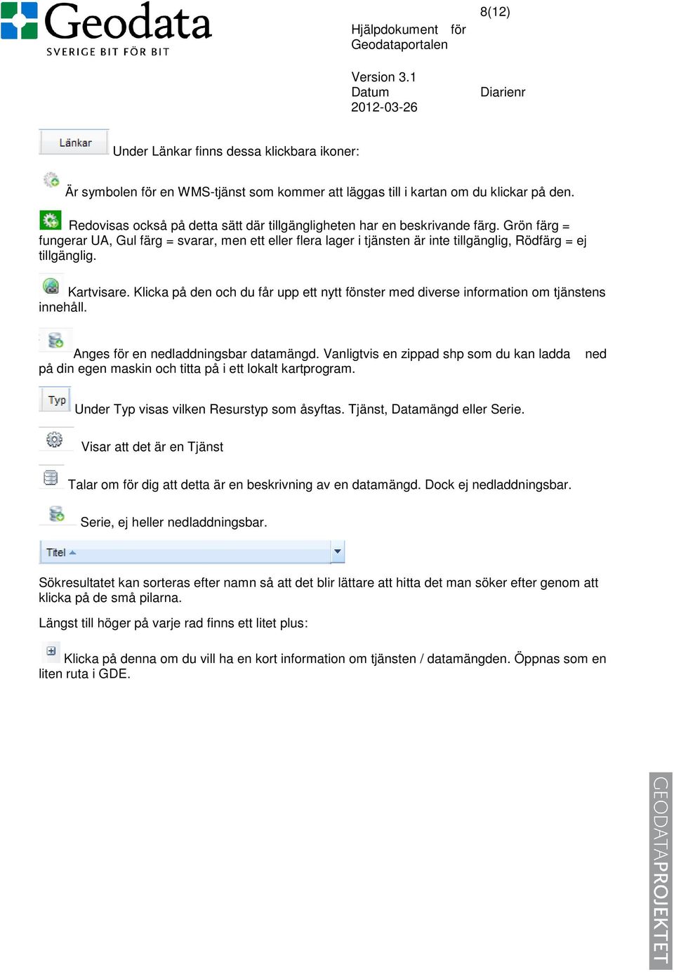 Grön färg = fungerar UA, Gul färg = svarar, men ett eller flera lager i tjänsten är inte tillgänglig, Rödfärg = ej tillgänglig. Kartvisare.