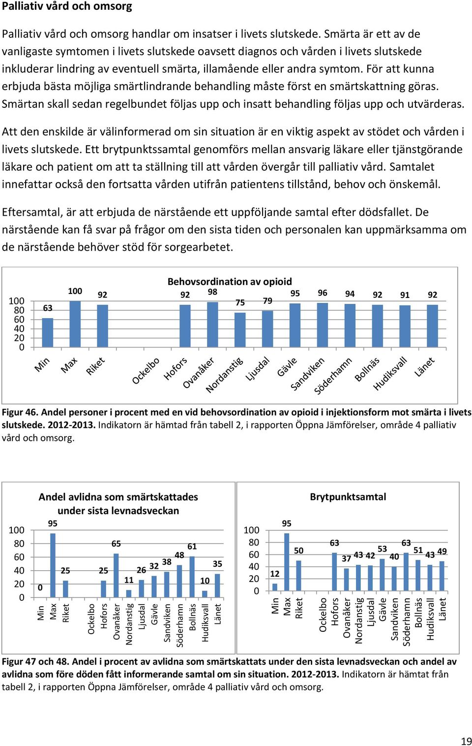 För att kunna erbjuda bästa möjliga smärtlindrande behandling måste först en smärtskattning göras. Smärtan skall sedan regelbundet följas upp och insatt behandling följas upp och utvärderas.