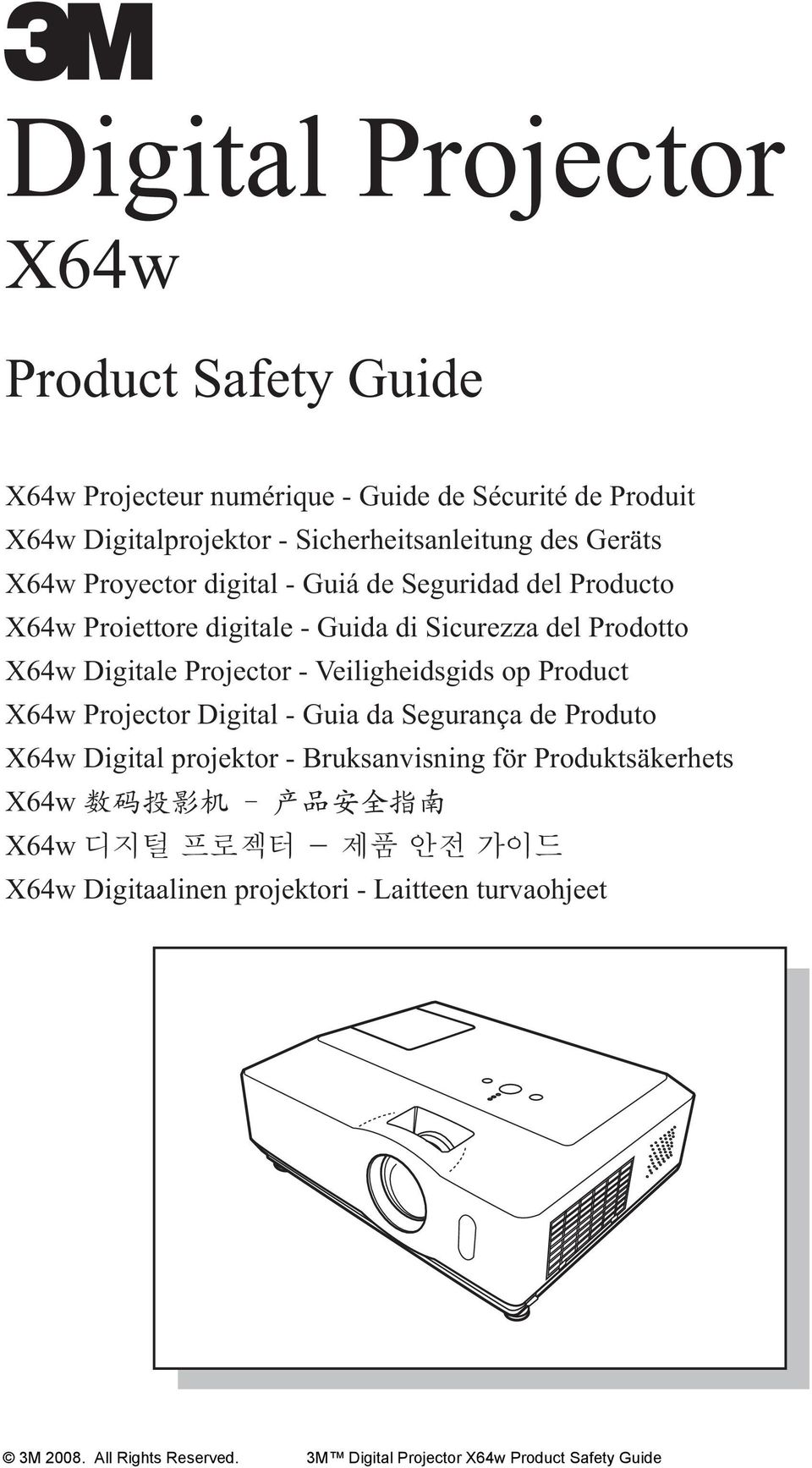 del Prodotto X64w Digitale Projector - Veiligheidsgids op Product X64w Projector Digital - Guia da Segurança de Produto X64w Digital