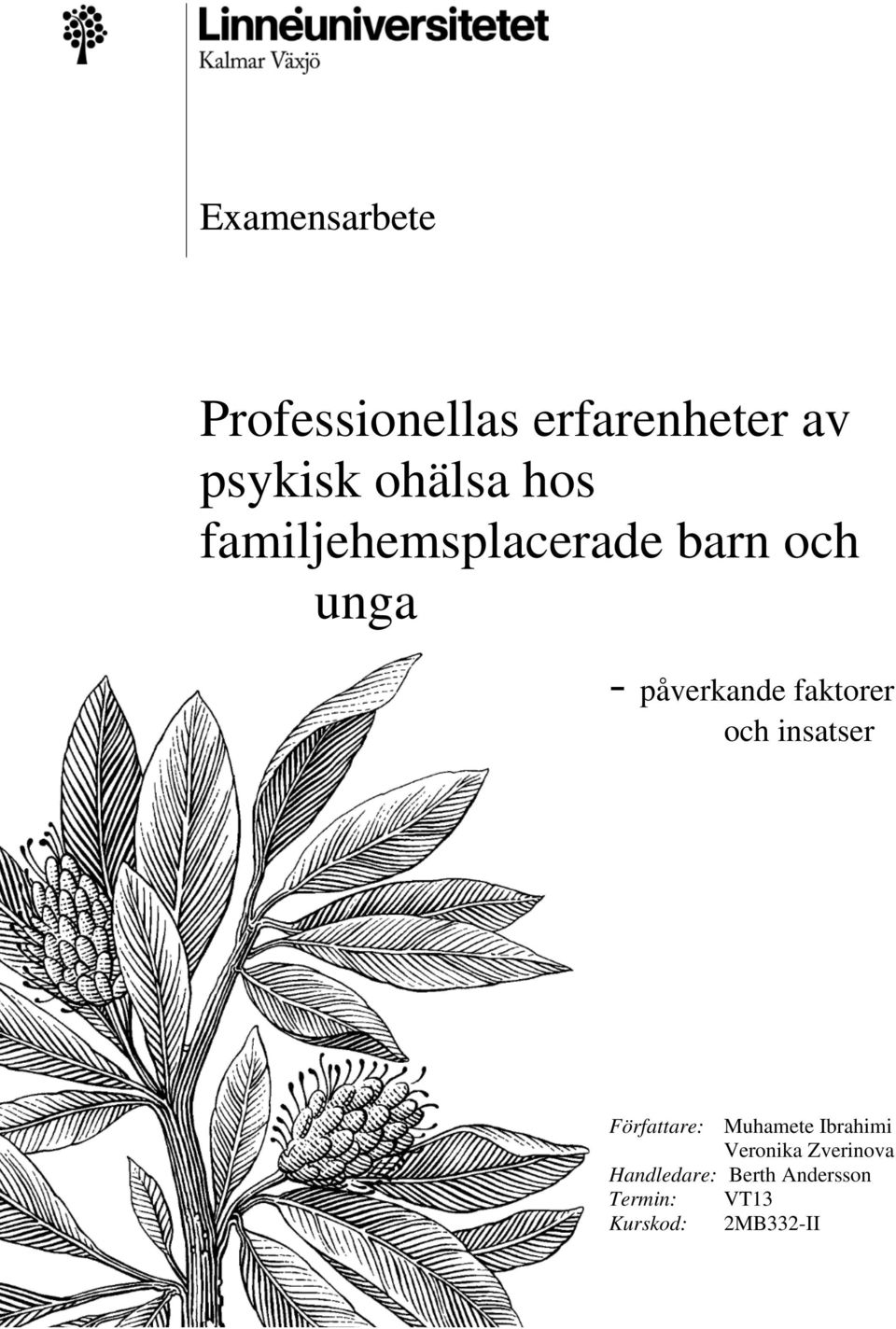 och insatser Författare: Muhamete Ibrahimi Veronika Zverinova