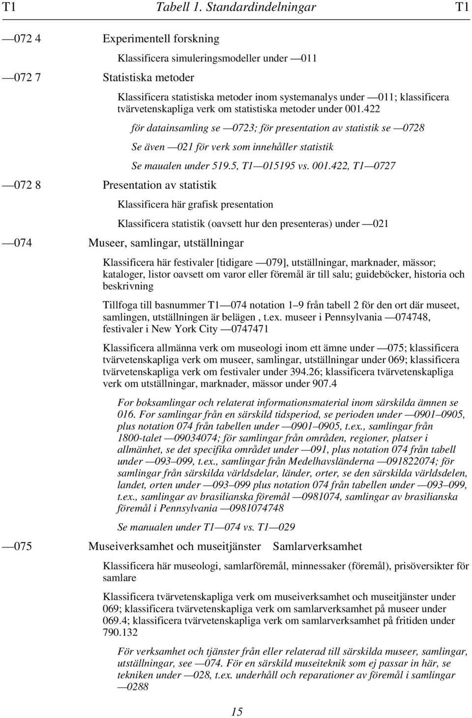 systemanalys under 011; klassificera tvärvetenskapliga verk om statistiska metoder under 001.