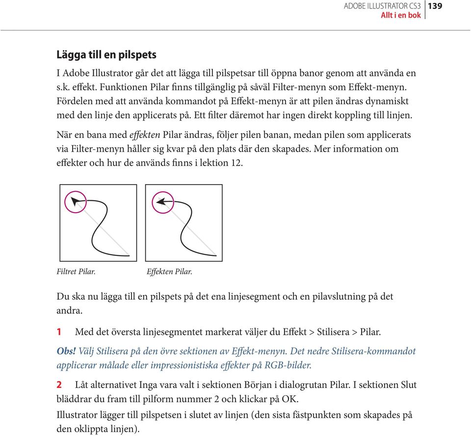 Ett filter däremot har ingen direkt koppling till linjen.