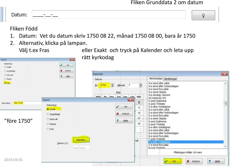 1750 2. Alternativ, klicka på lampan. Välj t.