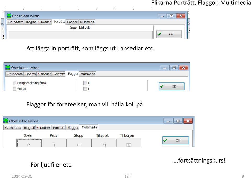 Flaggor för företeelser, man vill hålla koll på