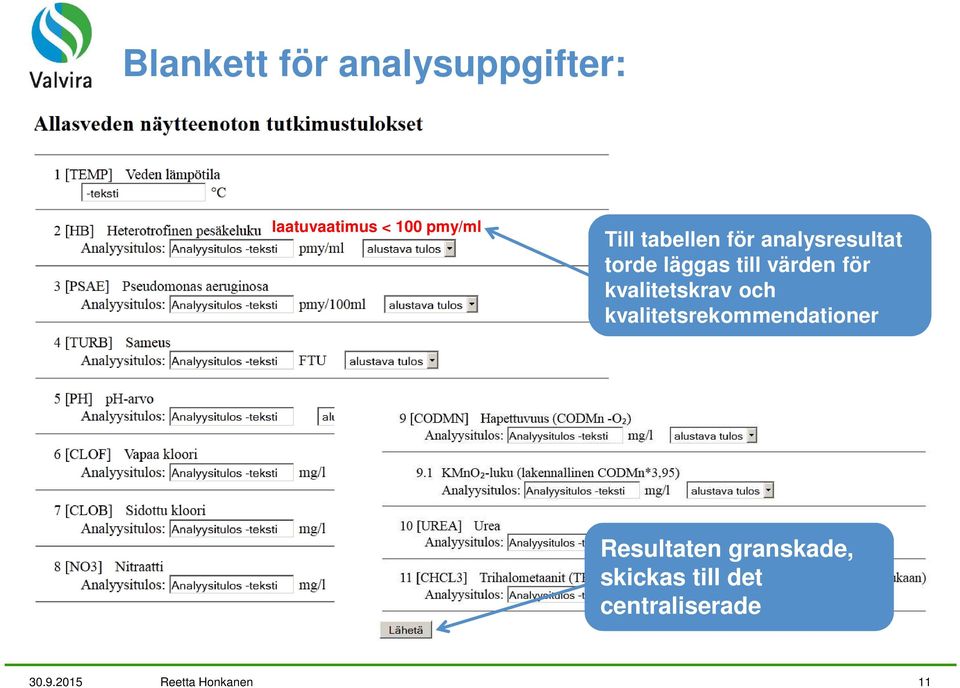 kvalitetskrav och kvalitetsrekommendationer Resultaten