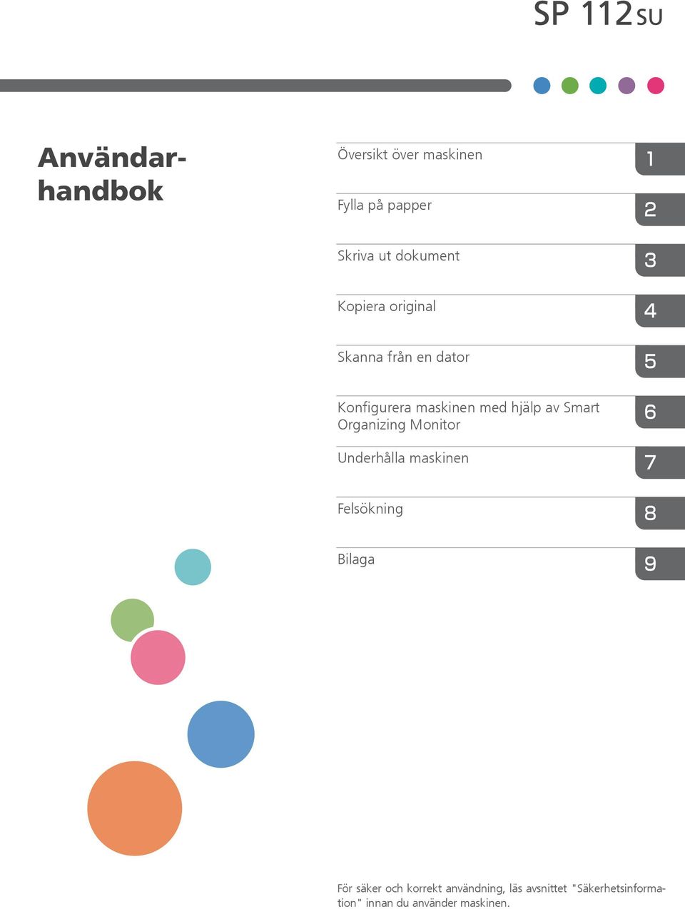 Smart Organizing Monitor Underhålla maskinen Felsökning Bilaga För säker och