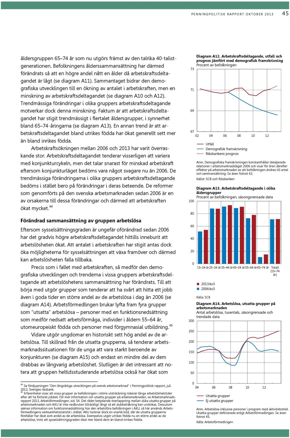 Sammantaget bidrar den demografiska utvecklingen till en ökning av antalet i arbetskraften, men en minskning av arbetskraftsdeltagandet (se diagram A1 och A).