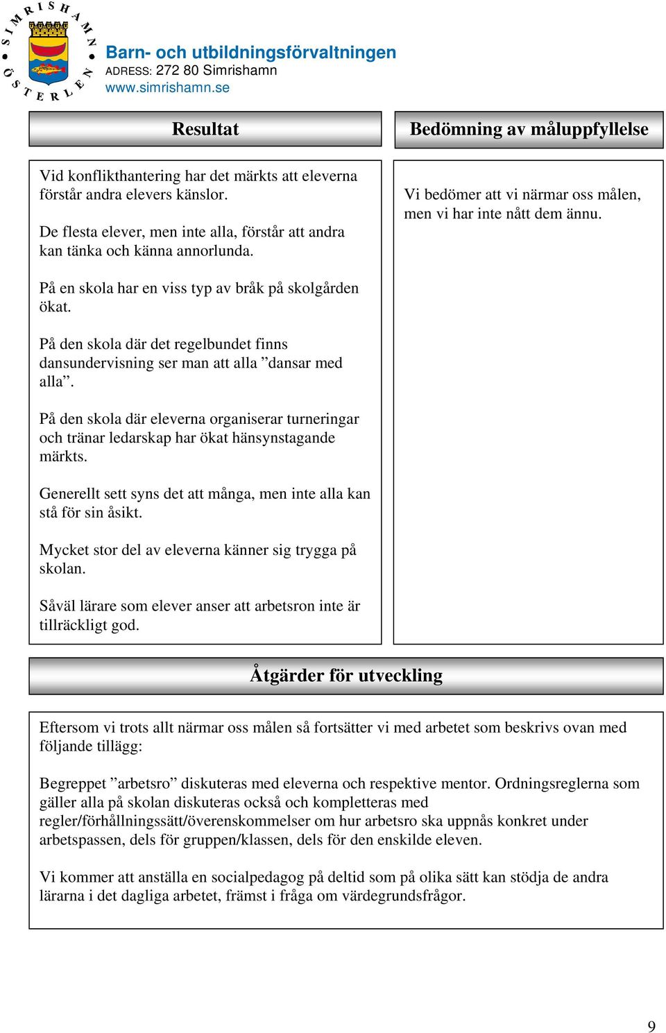 På den skola där det regelbundet finns dansundervisning ser man att alla dansar med alla. På den skola där eleverna organiserar turneringar och tränar ledarskap har ökat hänsynstagande märkts.