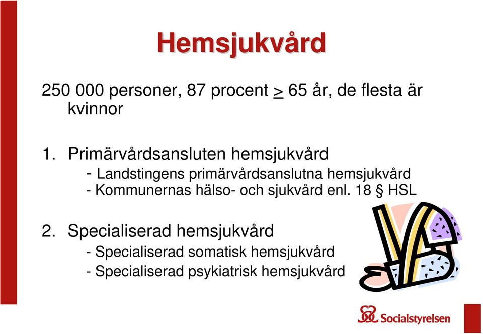 hemsjukvård - Kommunernas hälso- och sjukvård enl. 18 HSL 2.