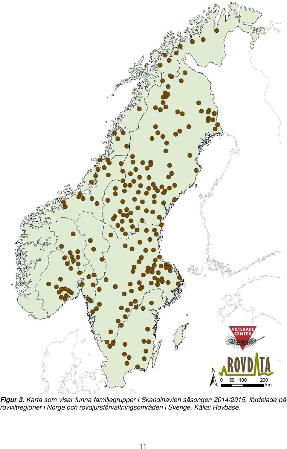 Skandinavien säsongen 2014/2015, fördelade