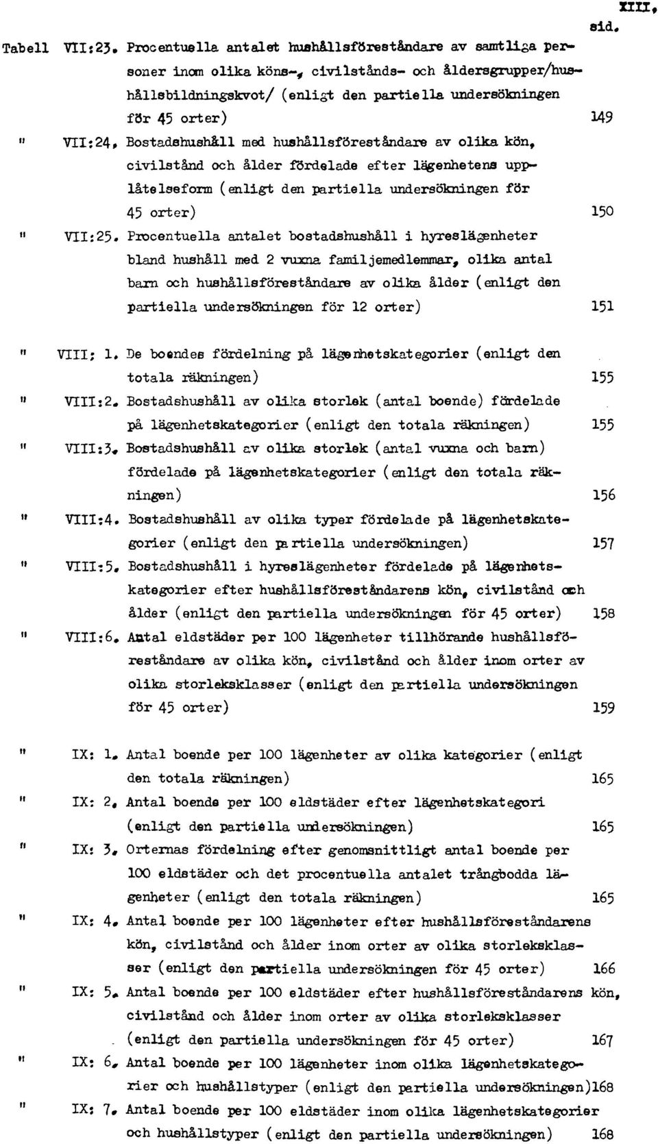 Bostadshushåll med hushållsföreståndare av olika kön, civilstånd och ålder fördelade efter lägenhetens upplåtelseform (enligt den partiella undersökningen för 45 orter) 150 " VII:25.